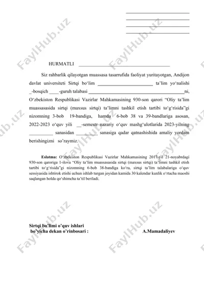 o‘quv ishlari yuritish tartibi — DOCX