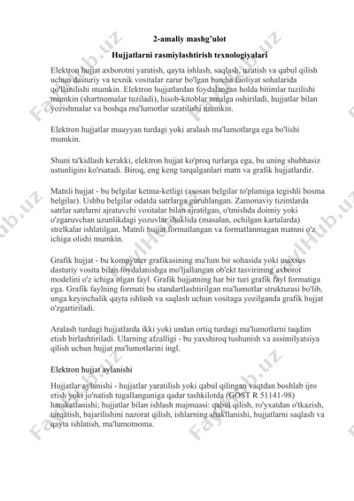 elektron hujjatlarni rasmiylashtirish texnologiyalari — DOCX