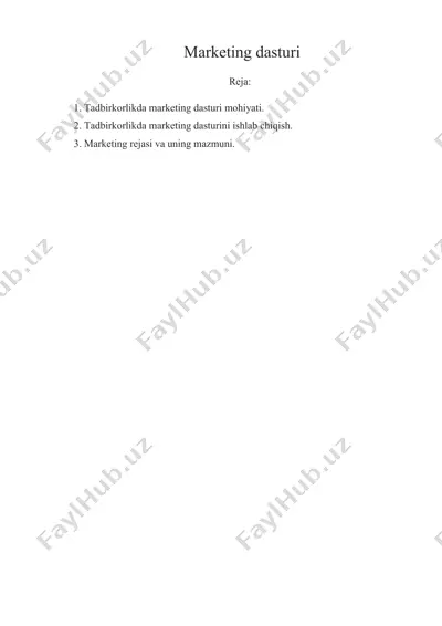 marketing dasturi — DOCX