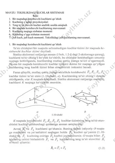 tekislikdagi kuchlar tahlili — DOC
