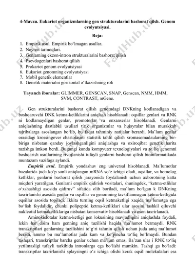genom evolyutsiyasi — DOCX