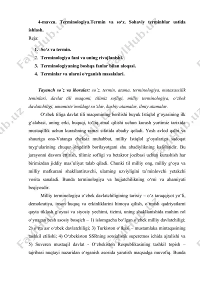 terminologiya va terminlar — DOC