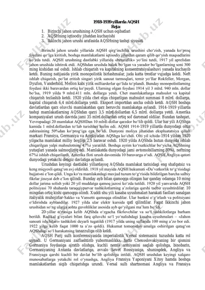 birinchi jahon urushining aqsh uchun oqibatlari — PDF