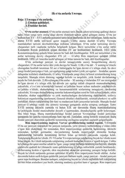 o'rta asrlar tarixi — PDF
