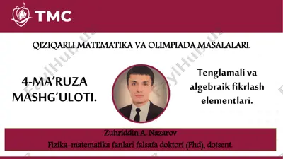 qiziqaqli matematika va olimpiada masalalari — PDF