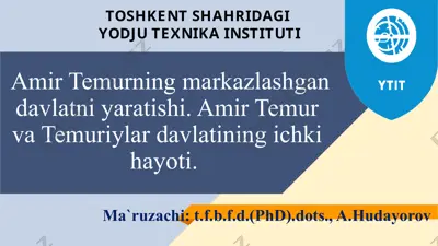 amir temur va temuriylar davlati — PPTX