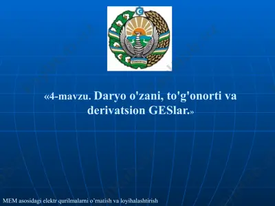 daryo xidmatlarini o'z ichiga olgan elektr energiyasi sxemalari — PPTX