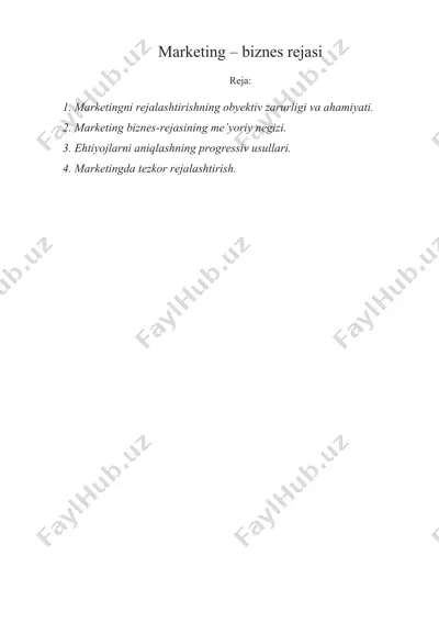 marketing – biznes rejasi — DOCX