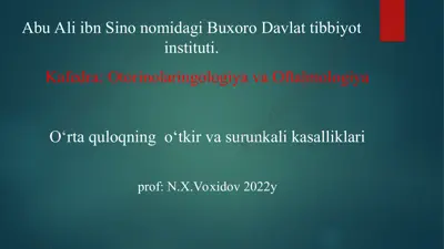o‘rta quloqning o‘tkir va surunkali kasalliklari — PPT