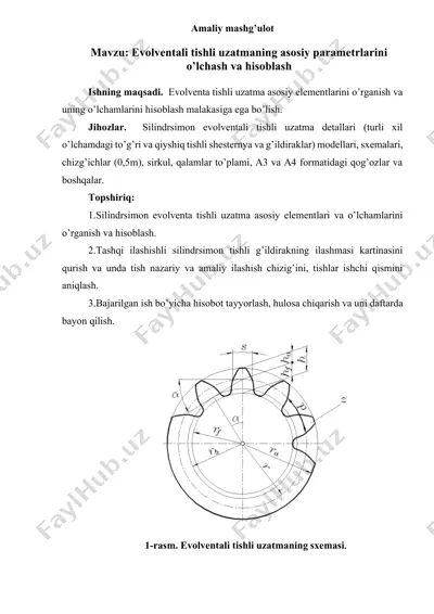 evolventali tishli uzatma — DOCX