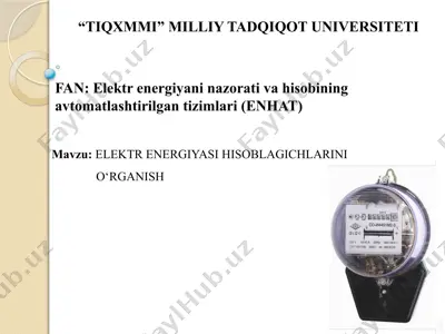 elektr energiyasi hisoblagichlari — PPTX