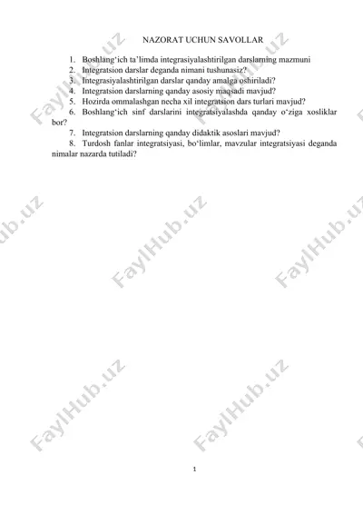 integrasiyalashtirilgan darslar — DOC