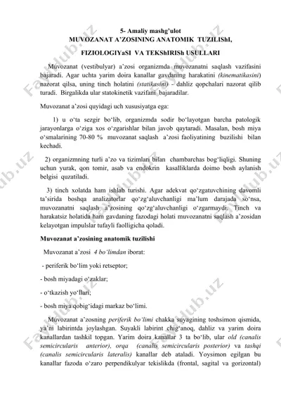 muvozanat a'zosi haqida tushuncha — DOCX
