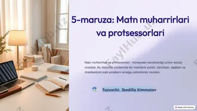 matn muharrirlari va protsessorlari — PPTX