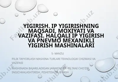 yigirish mashinalari — PPTX