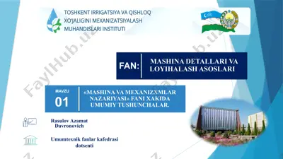 mashina va mexanizmlar nazariyasi — PPTX