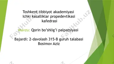 toshkent tibbiyot akademiyasi — PPTX