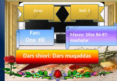 darsning tema va tartibi — PPTX