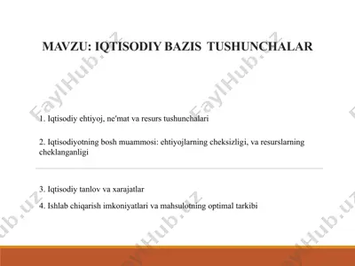 iqtisоdiy bаzis tushunchаlаr — PPTX