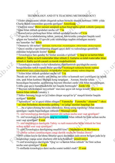 technology and it’s teaching methodology — DOCX