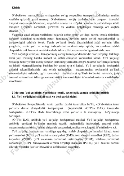 temir yo‘l transporti texnikasi modernizatsiyasi — DOCX