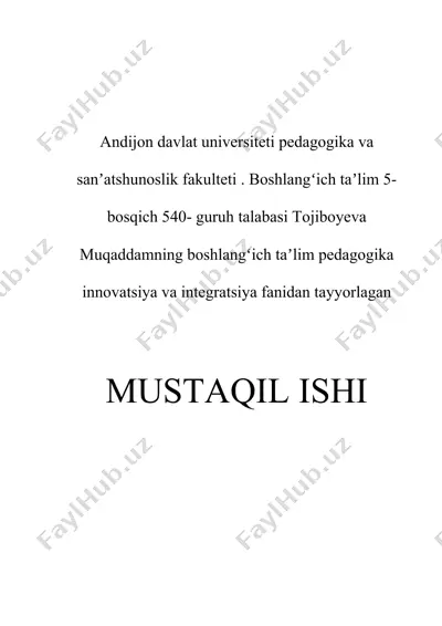musiqa fanini o’qitishda innovatsion yondashuv — DOCX