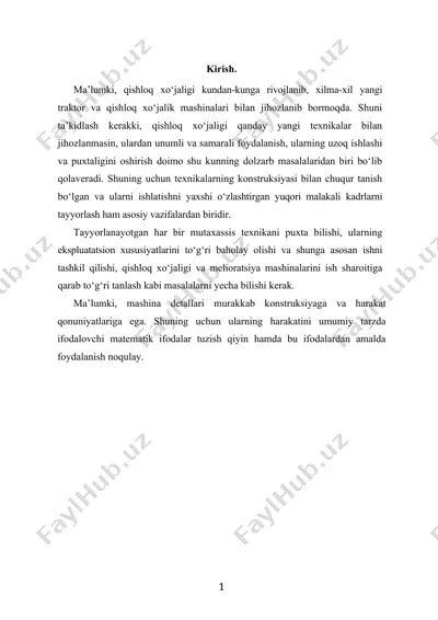 qishloq xo‘jaligi mashinalari bilan ishlash — DOCX