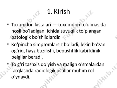 tuxumdon kistalari — PPTX