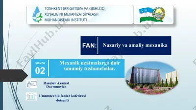 toshkent irrigatsiya va qishloq xo'jaligini mexanizatsiyalash — PPT