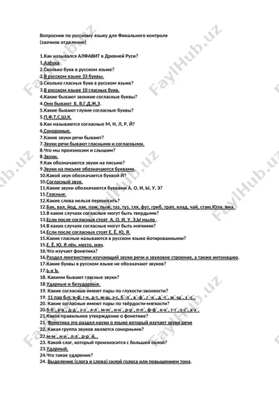 voprosnik po russkomu yaziku dlya finalnogo kontrolya — DOCX