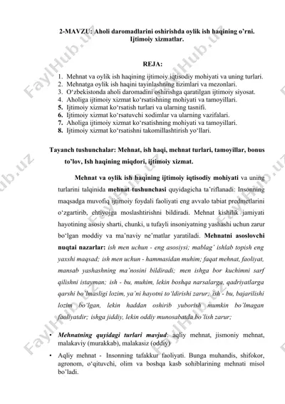 mehnat va oylik ish haqida ma'lumotlar — DOCX