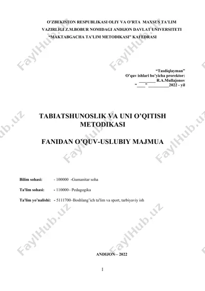 o'zbekiston respublikasi oliy va o'rta maxsus ta'lim vazirligi z.m.bobur nomidagi andijon davlat universiteti "maktabgacha ta’lim metodikasi" kafedrasi — DOCX