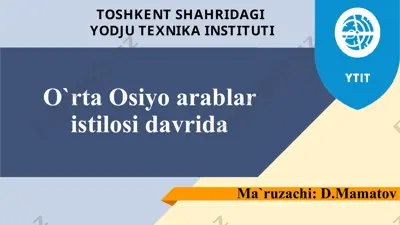 o`rta osiyo arablaristilosi — PPTX