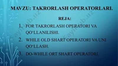 takrorlash operatorlari — PPTX