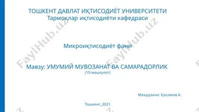 tarmoqlar iqtisodiyoti fani — PPTX