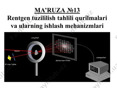 rentgentuzililish tahlili qurilmalari va ularning ishlash mehanizmlari — PPTX
