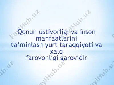 qonunustivorligi va inson maqsadlarini ta'minlash — PPTX