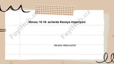 rossiya imperiyasi tarixi — PPTX