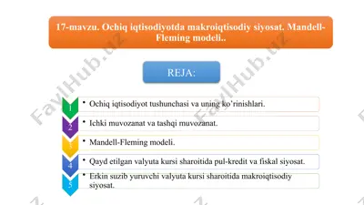 ochiq iqtisodiyot tushunchasi va uning ko’rinishlari — PPTX
