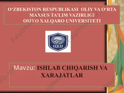 ishlab chiqarish va xarajatlar — PPTX