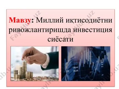 миллий иқтисодиётни ривожлантиришда инвестиция сиёсати — PPTX