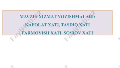 kafolat xati — PPTX