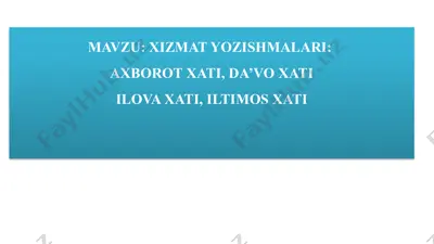 xizmat yozishmalari — PPTX