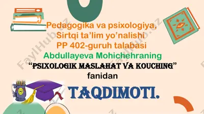 psixologik maslahat va kouching — PPTX