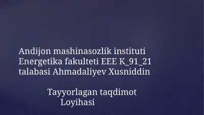 elektr bilantasi uzatiladi — PPTX