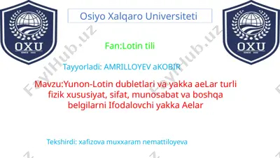 yunon-lotin dublrntlarini tushunish — PPTX