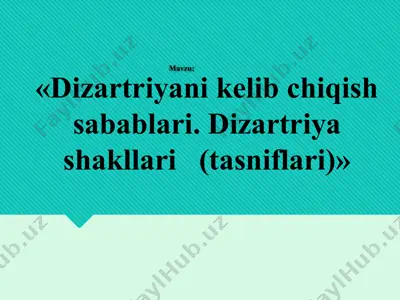 dizartriya haqida savollar va javoblar — PPTX