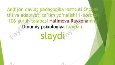 yetuklik davri psixologiyasi — PPTX