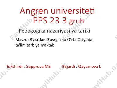 pedagogika nazariyasi va tarixi — PPTX