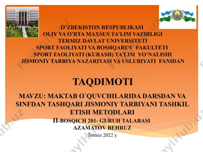 jismoniy tarbiya darsi — PPTX